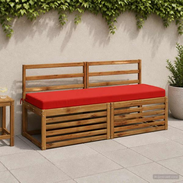 ARDEBO.de - Bankkissen SOEST 100 % Polyester Rot 140 x 50 x 8 cm