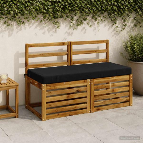 ARDEBO.de - Bankkissen SOEST 100 % Polyester Schwarz 110 x 50 x 8 cm