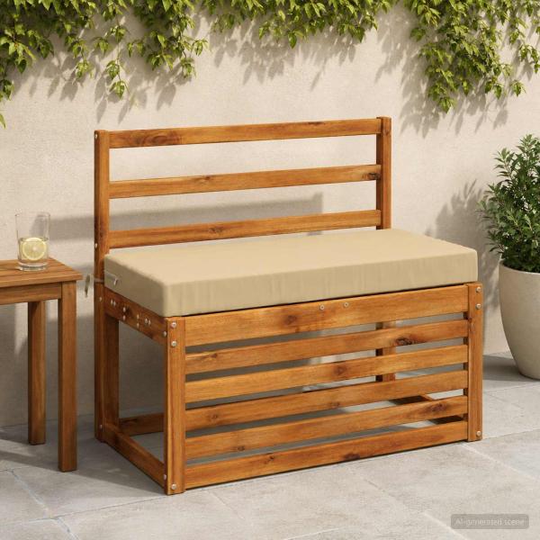 ARDEBO.de - Bankkissen SOEST 100 % Polyester Beige 60 x 40 x 8 cm