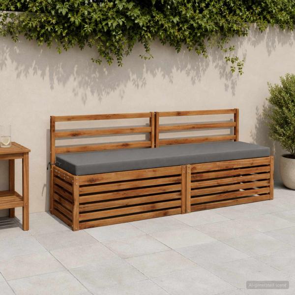 ARDEBO.de - Bankkissen SOEST 100 % Polyester Grau 170 x 40 x 8 cm