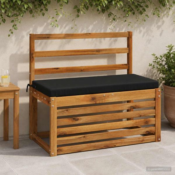 ARDEBO.de - Bankkissen SOEST 100 % Polyester Schwarz 80 x 40 x 5 cm