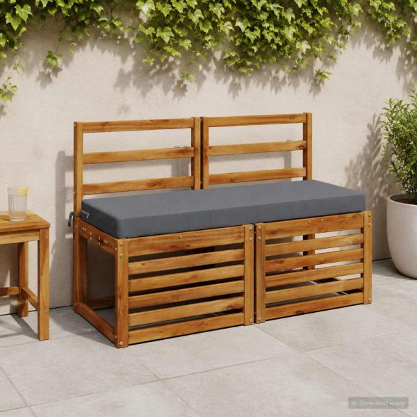 ARDEBO.de - Bankkissen SOEST 100 % Polyester Blau 100 x 40 x 8 cm