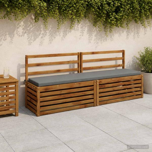 ARDEBO.de - Bankkissen SOEST 100 % Polyester Grau 170 x 40 x 5 cm