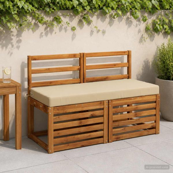 ARDEBO.de - Bankkissen SOEST 100 % Polyester Beige 120 x 50 x 8 cm