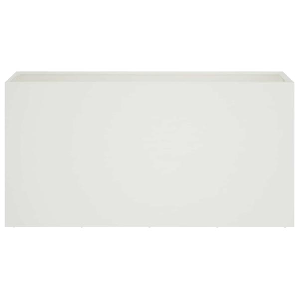 Garten-Pflanzgefäß Weiß 100 x 30 x 50 cm Kaltgewalzter Stahl