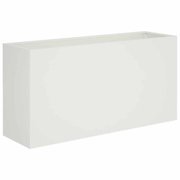 Garten-Pflanzgefäß Weiß 100 x 30 x 40 cm Kaltgewalzter Stahl