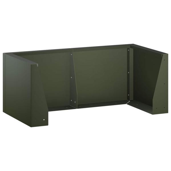 St?tzmauer 8 stk. 300 x 100 x 40 cm Stahl Olivgr?n