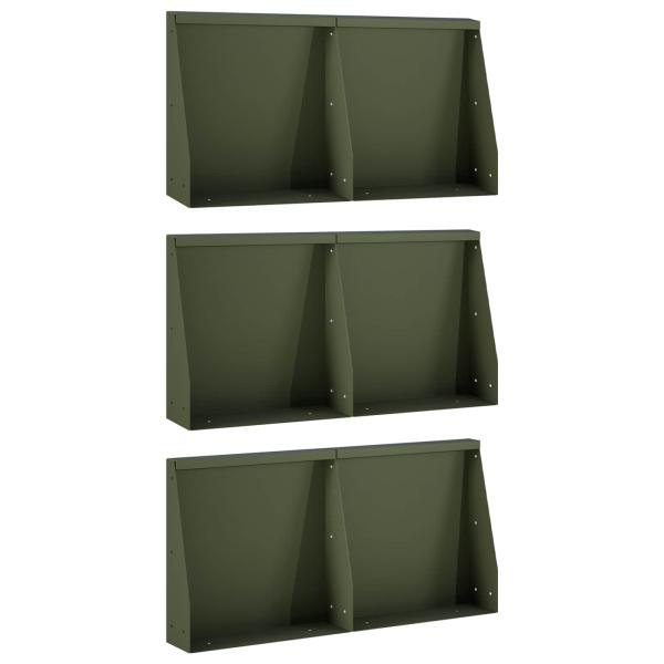 ARDEBO.de - St?tzmauer 6 stk. 40 x 12 x 30 cm Stahl Olivgr?n