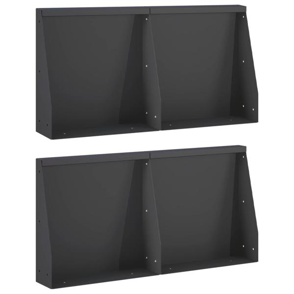 Stützmauer 4 stk. 40 x 12 x 30 cm Stahl Schwarz