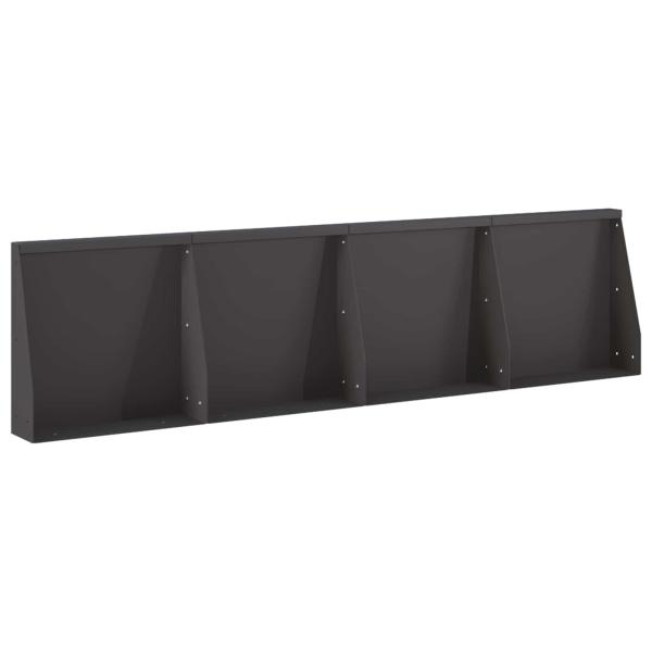 Stützmauer 4 stk. 40 x 12 x 30 cm Stahl Schwarz