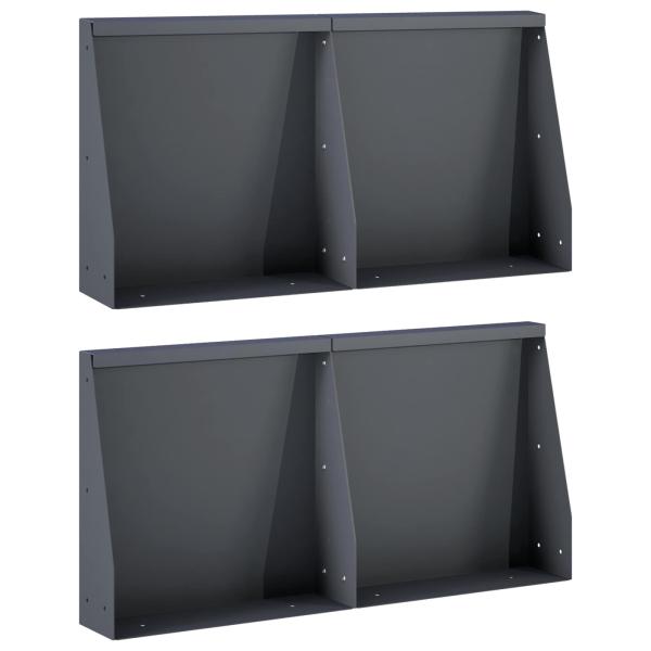 Stützmauer 4 stk. 40 x 12 x 50 cm Stahl Anthrazit