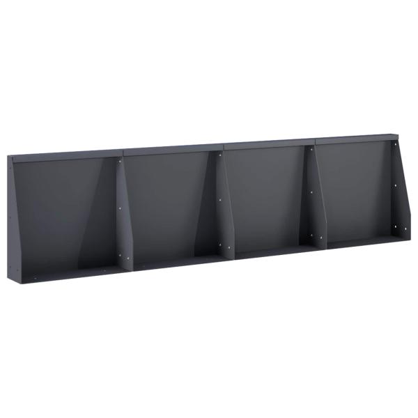 Stützmauer 4 stk. 40 x 12 x 50 cm Stahl Anthrazit
