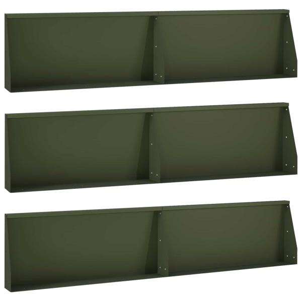 ARDEBO.de - St?tzmauer 6 stk. 100 x 12 x 50 cm Stahl Olivgr?n