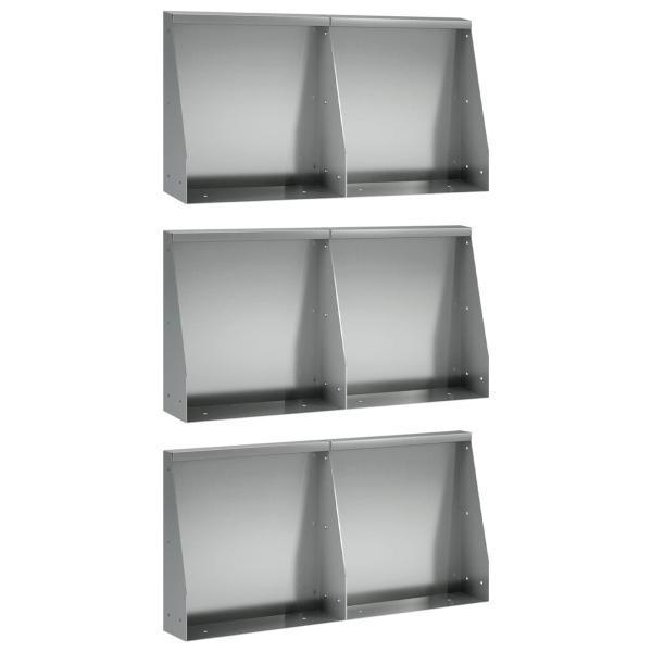 ARDEBO.de - St?tzmauer 6 stk. 40 x 12 x 30 cm Verzinkter Stahl Silber