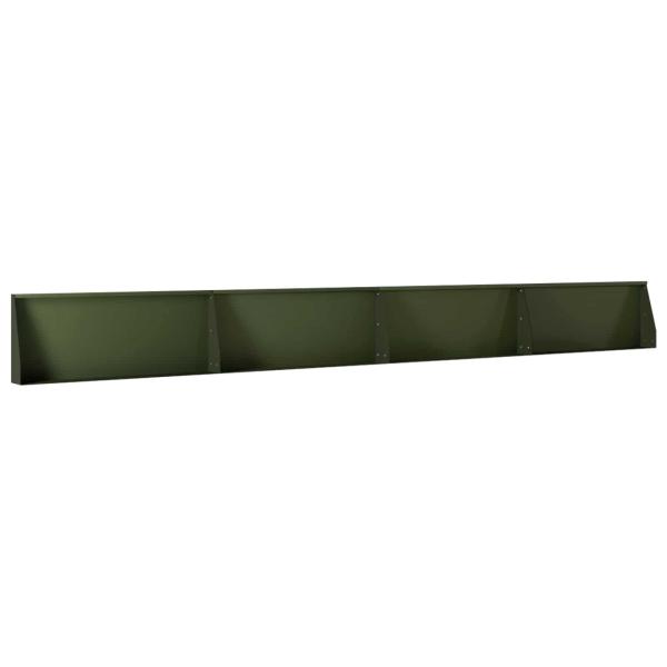 Stützmauer 4 stk. 100 x 12 x 50 cm Stahl Olivgrün
