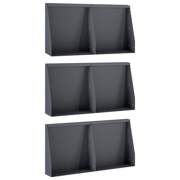 ARDEBO.de - Stützmauer 6 stk. 40 x 12 x 50 cm Stahl Anthrazit