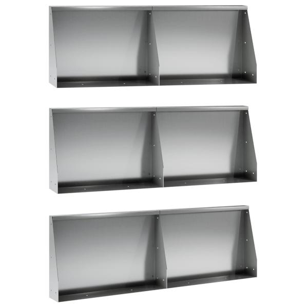 ARDEBO.de - St?tzmauer 6 stk. 60 x 12 x 30 cm Verzinkter Stahl Silber