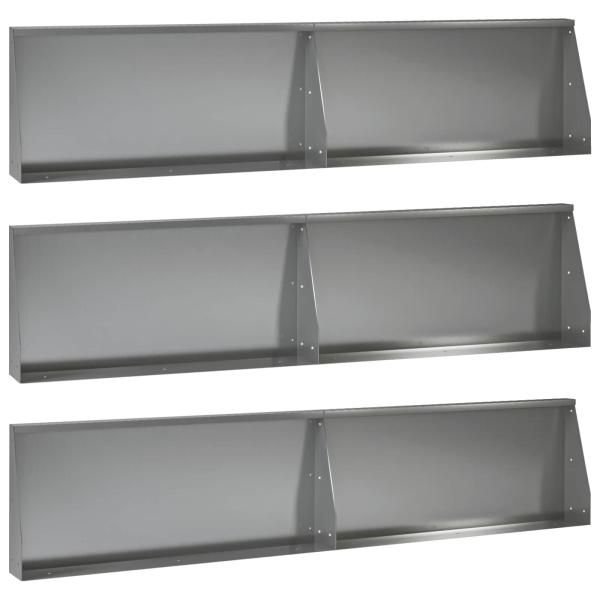 Stützmauer 6 stk. 100 x 12 x 50 cm Verzinkter Stahl Silber