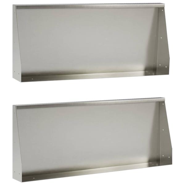 Stützmauer 2 stk. 100 x 12 x 30 cm Edelstahl Silber