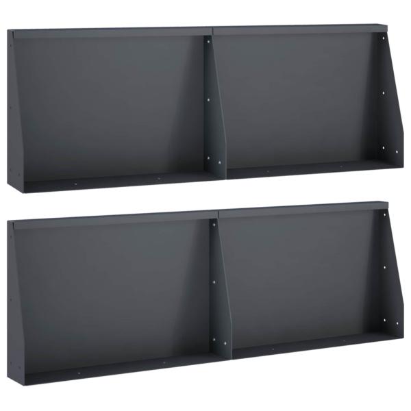 Stützmauer 4 stk. 60 x 12 x 50 cm Stahl Anthrazit