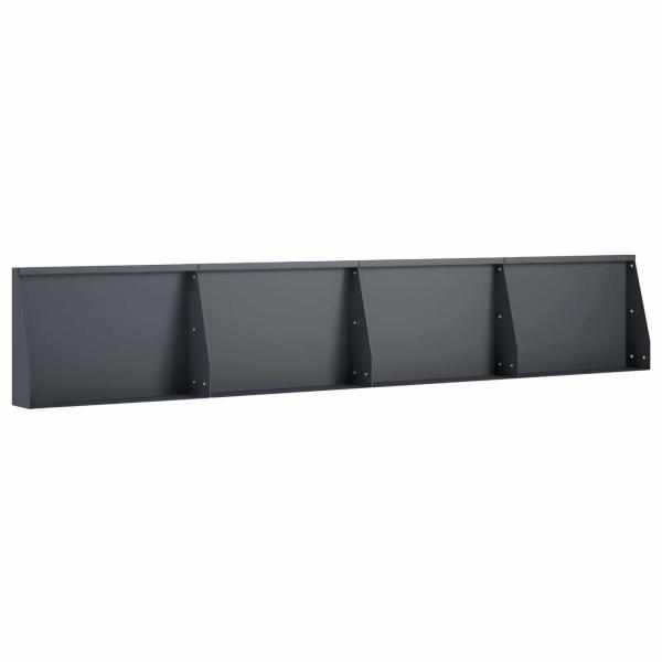 Stützmauer 4 stk. 60 x 12 x 50 cm Stahl Anthrazit