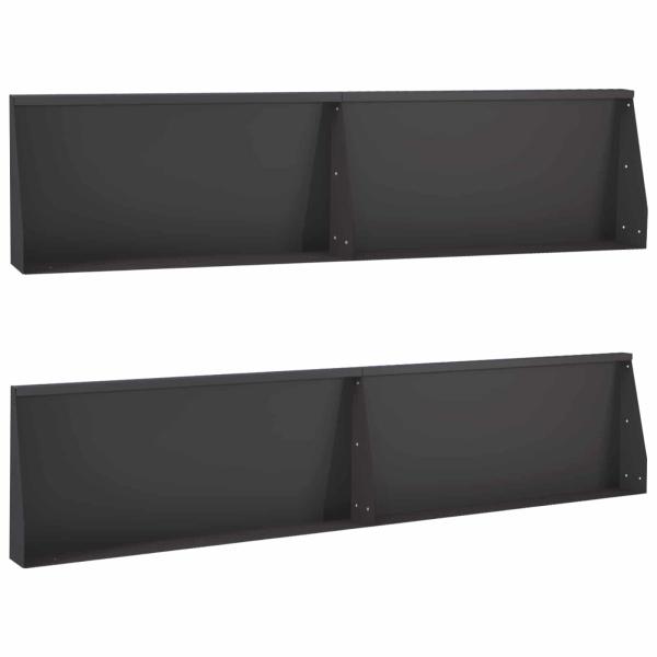 Stützmauer 4 stk. 100 x 12 x 50 cm Stahl Schwarz