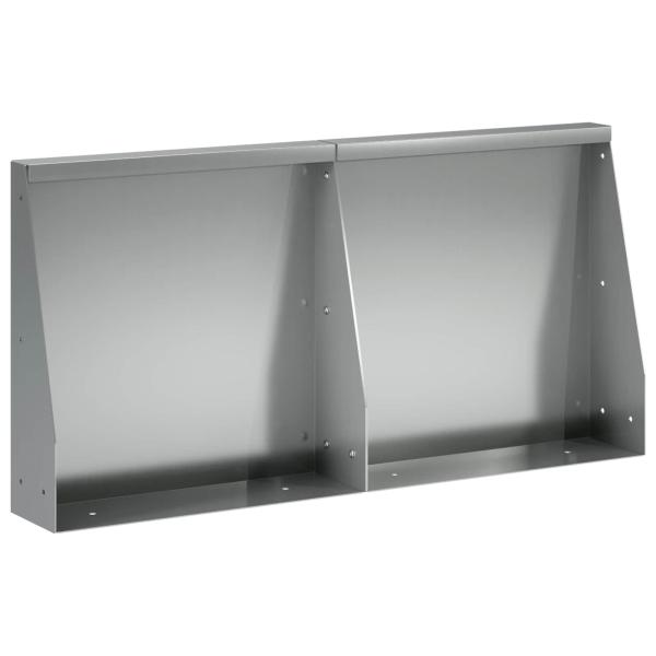 Stützmauer 2 stk. 40 x 12 x 30 cm Verzinkter Stahl Silber