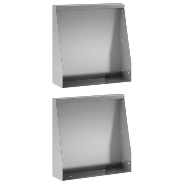 Stützmauer 2 stk. 40 x 12 x 30 cm Verzinkter Stahl Silber