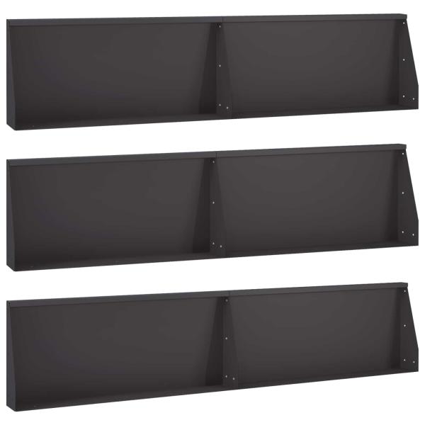 ARDEBO.de - Stützmauer 6 stk. 100 x 12 x 40 cm Stahl Schwarz