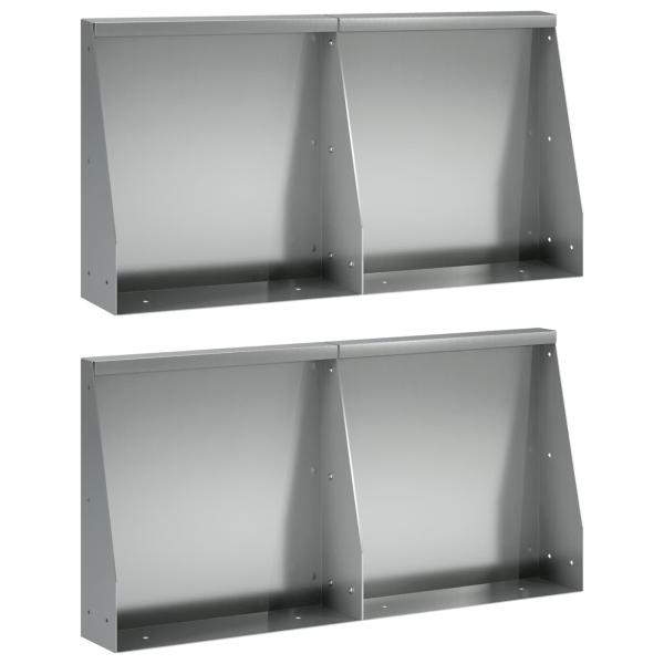 Stützmauer 4 stk. 40 x 12 x 50 cm Verzinkter Stahl Silber