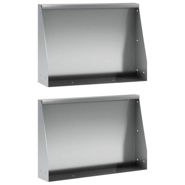 Stützmauer 2 stk. 60 x 12 x 30 cm Verzinkter Stahl Silber