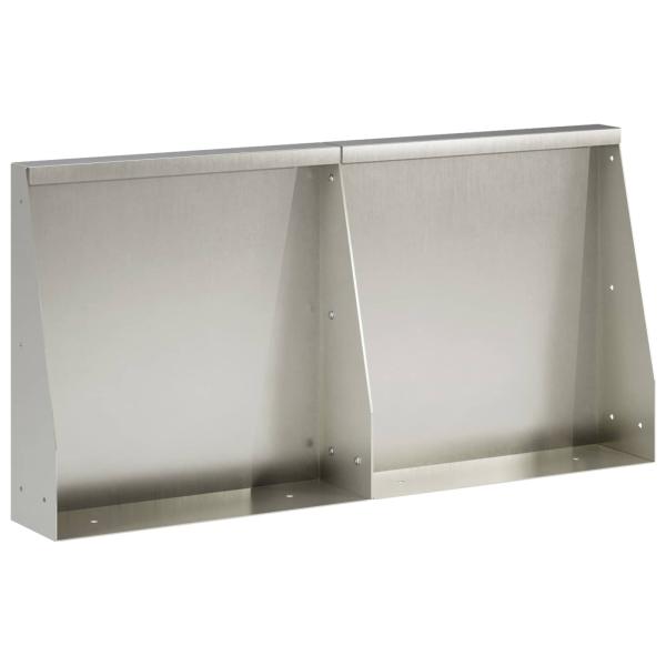 ARDEBO.de - Stützmauer 2 stk. 40 x 12 x 30 cm Edelstahl Silber