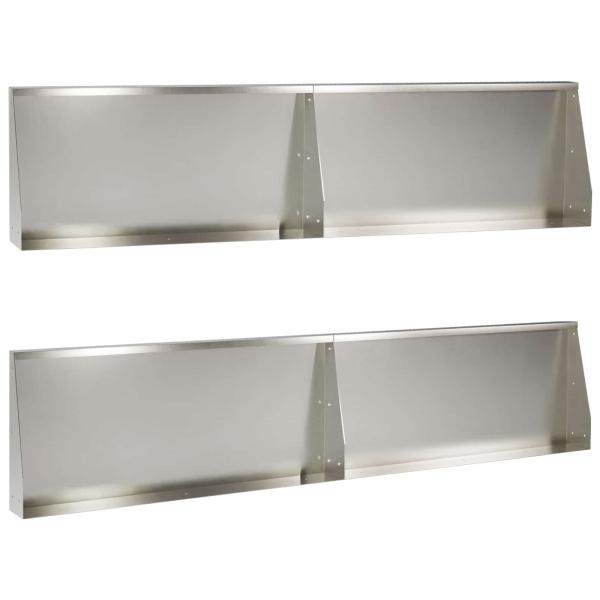 Stützmauer 4 stk. 100 x 12 x 40 cm Edelstahl Silber