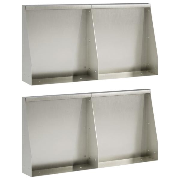 ARDEBO.de - St?tzmauer 4 stk. 40 x 12 x 40 cm Edelstahl Silber