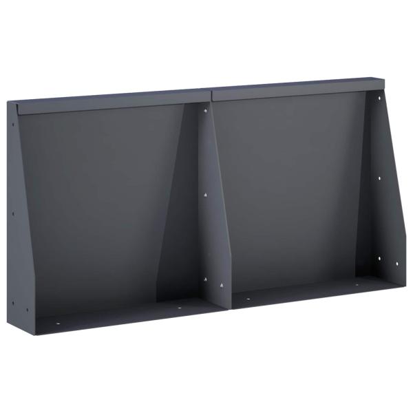 Stützmauer 2 stk. 40 x 12 x 50 cm Stahl Anthrazit