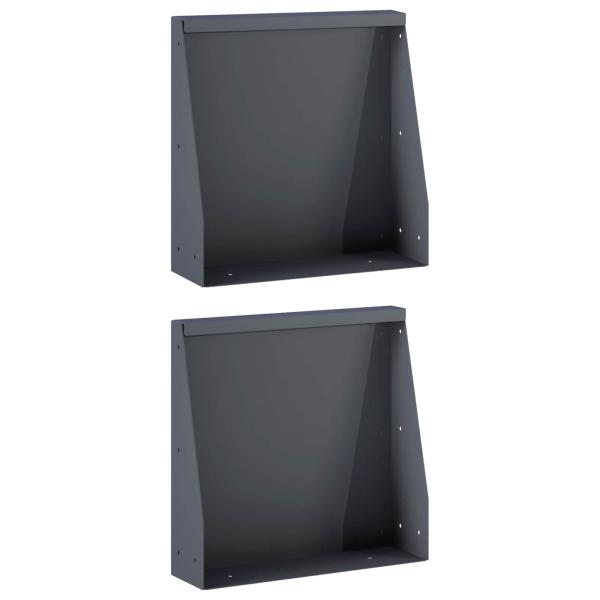 Stützmauer 2 stk. 40 x 12 x 50 cm Stahl Anthrazit
