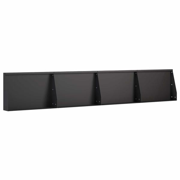 Stützmauer 4 stk. 60 x 12 x 50 cm Stahl Schwarz