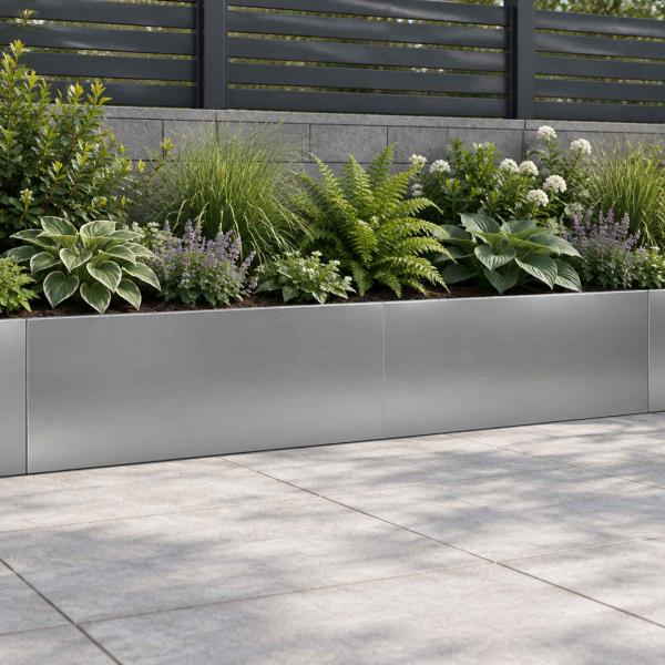 ARDEBO.de - Stützmauer 2 stk. 100 x 12 x 40 cm Verzinkter Stahl Silber