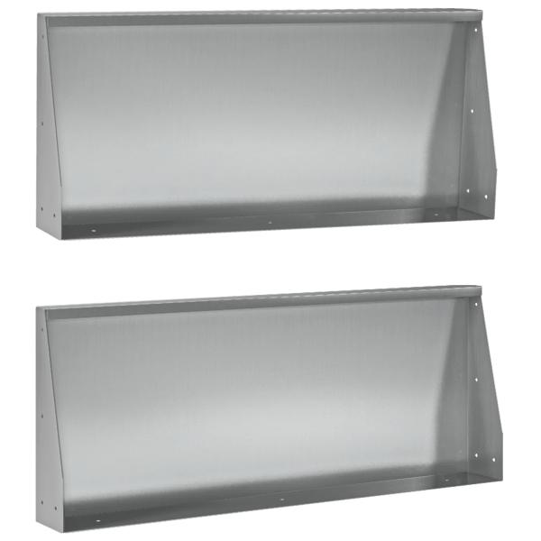 Stützmauer 2 stk. 100 x 12 x 40 cm Verzinkter Stahl Silber