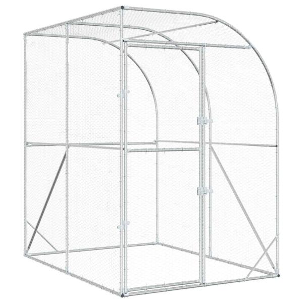 ARDEBO.de - Hühnerunterkunft Silber 200 x 200 x 215 cm Verzinkter Stahl