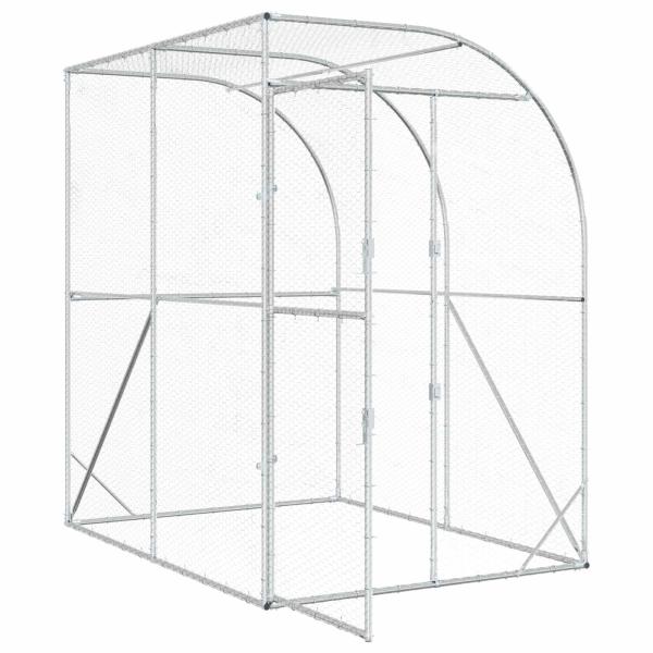 Hühnerunterkunft Silber 200 x 200 x 215 cm Verzinkter Stahl