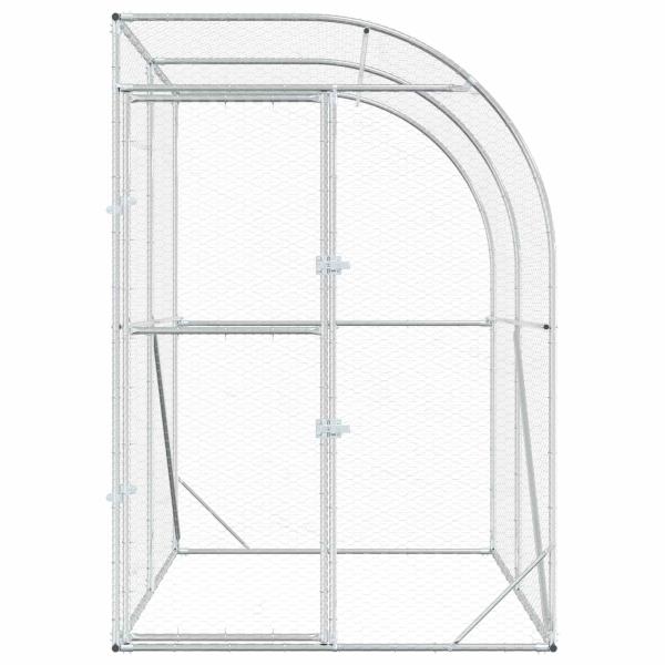 Hühnerunterkunft Silber 200 x 200 x 215 cm Verzinkter Stahl
