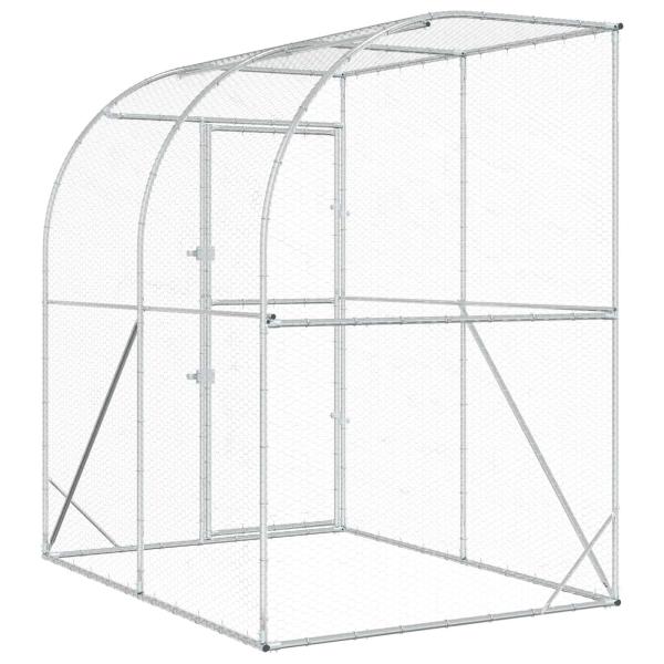 Hühnerunterkunft Silber 200 x 200 x 215 cm Verzinkter Stahl