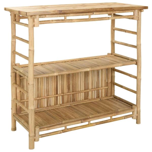 Outdoor Bar Tisch und Hocker 3 stk. Natur Bambus