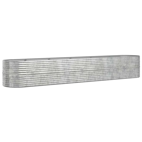 Hochbeet Verzinkter Stahl 440x80x68 cm Silbern