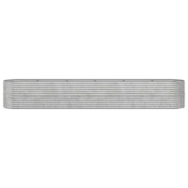 Hochbeet Verzinkter Stahl 440x80x68 cm Silbern