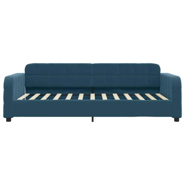 Tagesbett Ausziehbar Blau 90x200 cm Samt