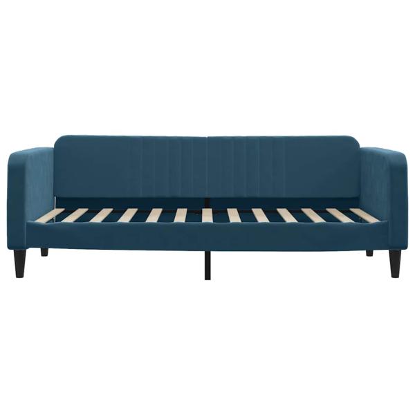 Tagesbett Ausziehbar mit Schubladen Blau 90x200 cm Samt