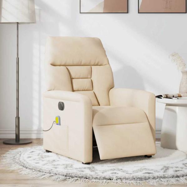 ARDEBO.de - Massagesessel Elektrisch Beige Mikrofasergewebe