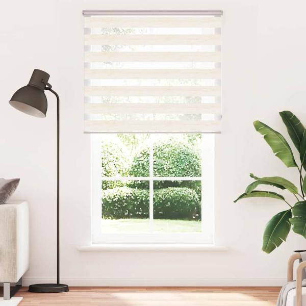 ARDEBO.de - Doppelrollo Marmorbeige 120x230cm Stoffbreite 115,9 cm Polyester